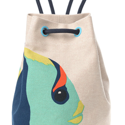 Hermes Toile H Canvas Under The Waves Drawstring Duffle Bag 8 of 10