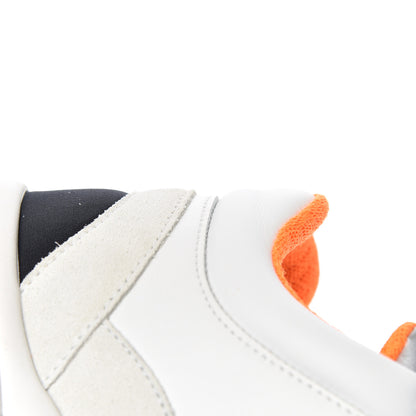 Chanel Nylon Calfskin Suede CC Womens Sneakers 37 White Orange 12 of 15