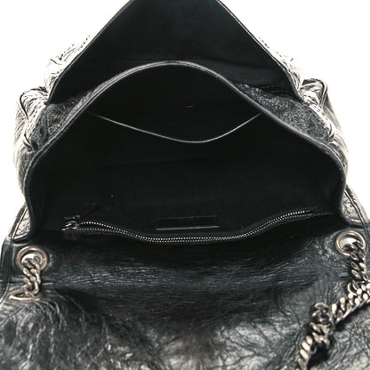 Saint Laurent Crinkled Calfskin Matelasse Monogram Medium Niki Chain Satchel Black 5 of 12