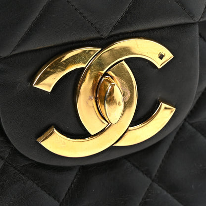 Chanel Lambskin Quilted XL Jumbo Single Flap Black 10 of 10