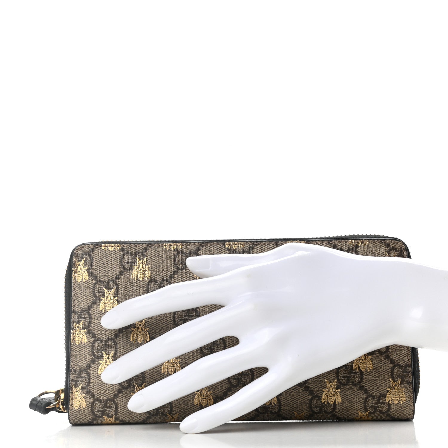Gucci GG Supreme Monogram Bees Zip Around Wallet 2 of 6