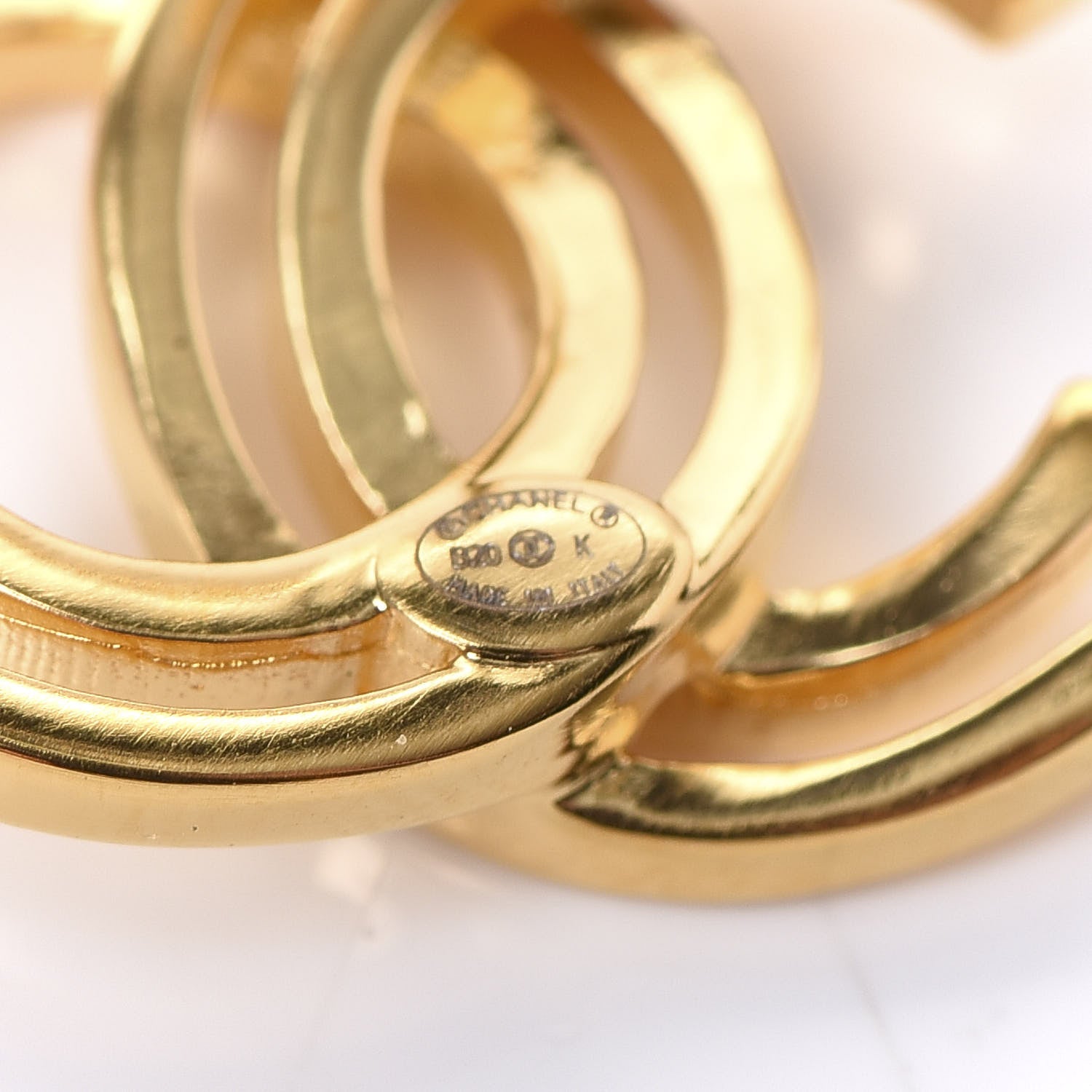 Chanel Metal Obazine CC Earrings Gold 4 of 5