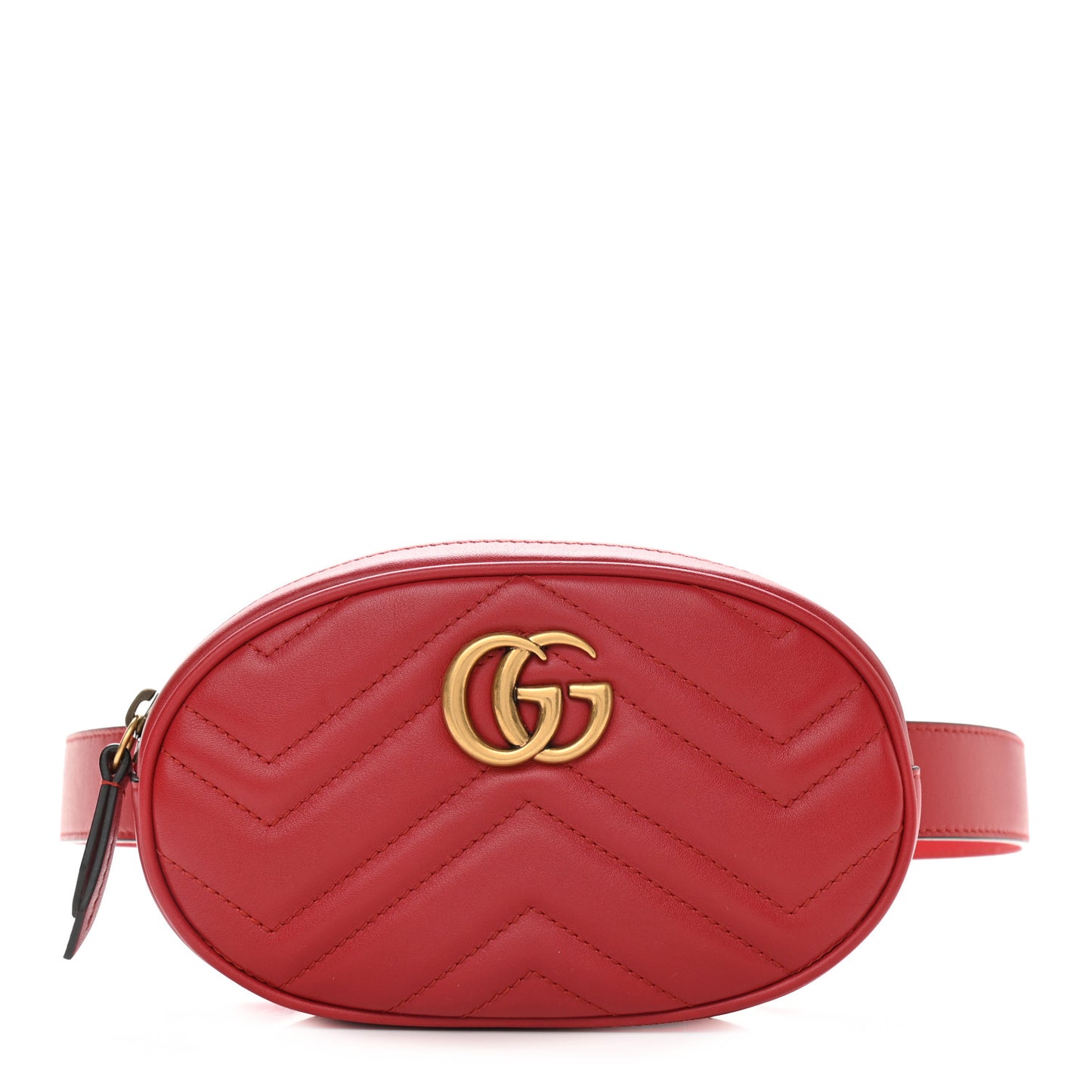 Calfskin Matelasse GG Marmont Belt Bag 85 34 Hibiscus Red