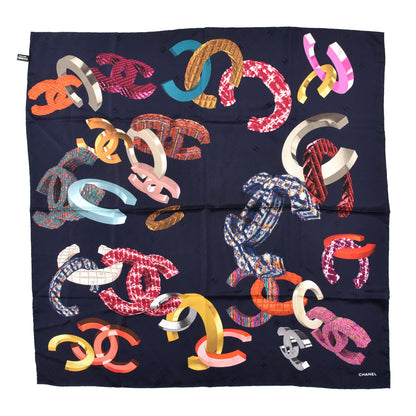 Chanel Silk CC Square Scarf Blue 2 of 7