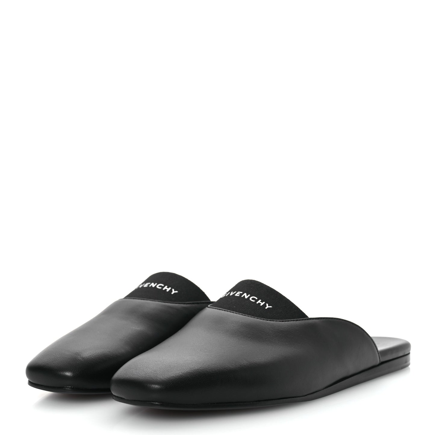 Calfskin Dune Bedford Logo Mule Slides 36 Black