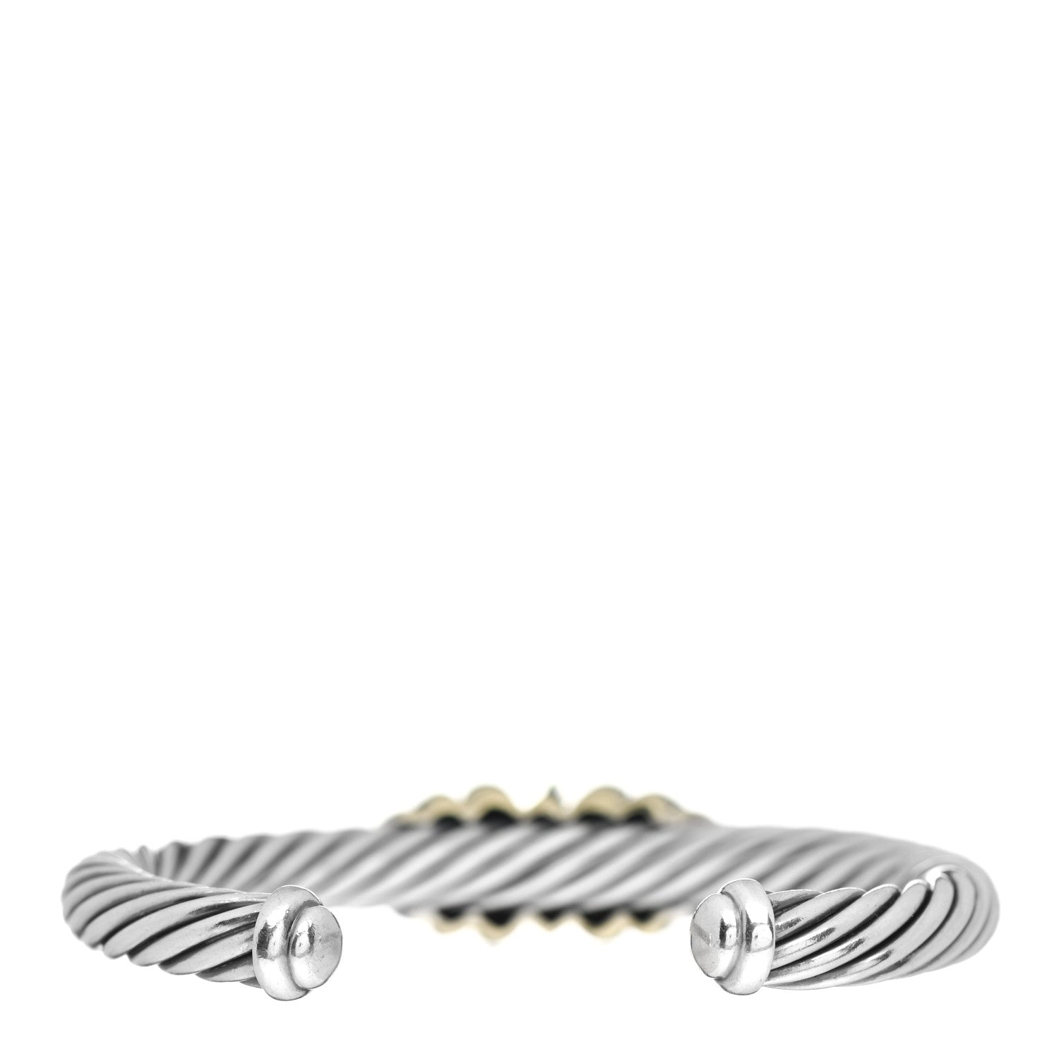 David Yurman Sterling Silver 14K Yellow Gold Garnet Green Onyx 7mm Renaissance Cable Station Bracelet 3 of 4