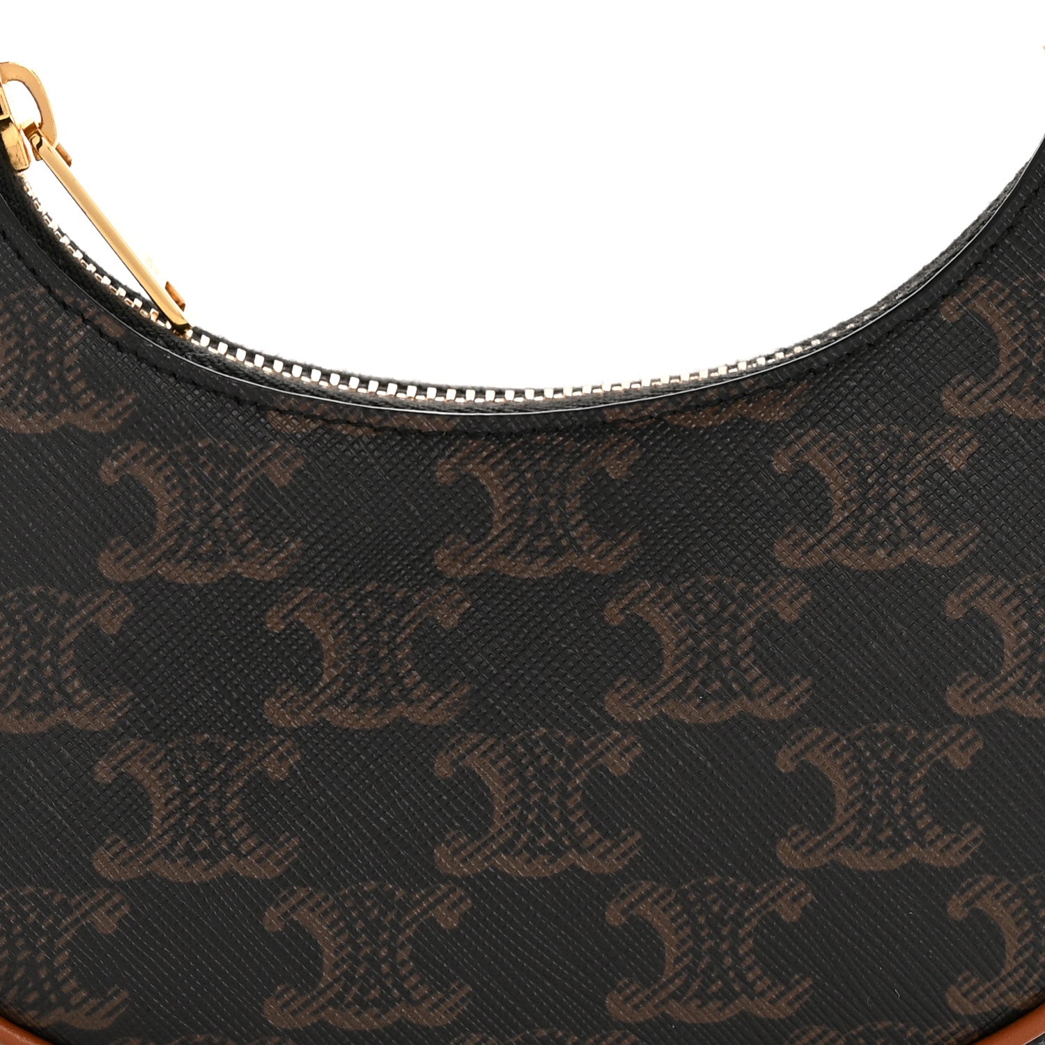 Celine Canvas Calfskin Mini Ava Triomphe Shoulder Bag Tan 9 of 12