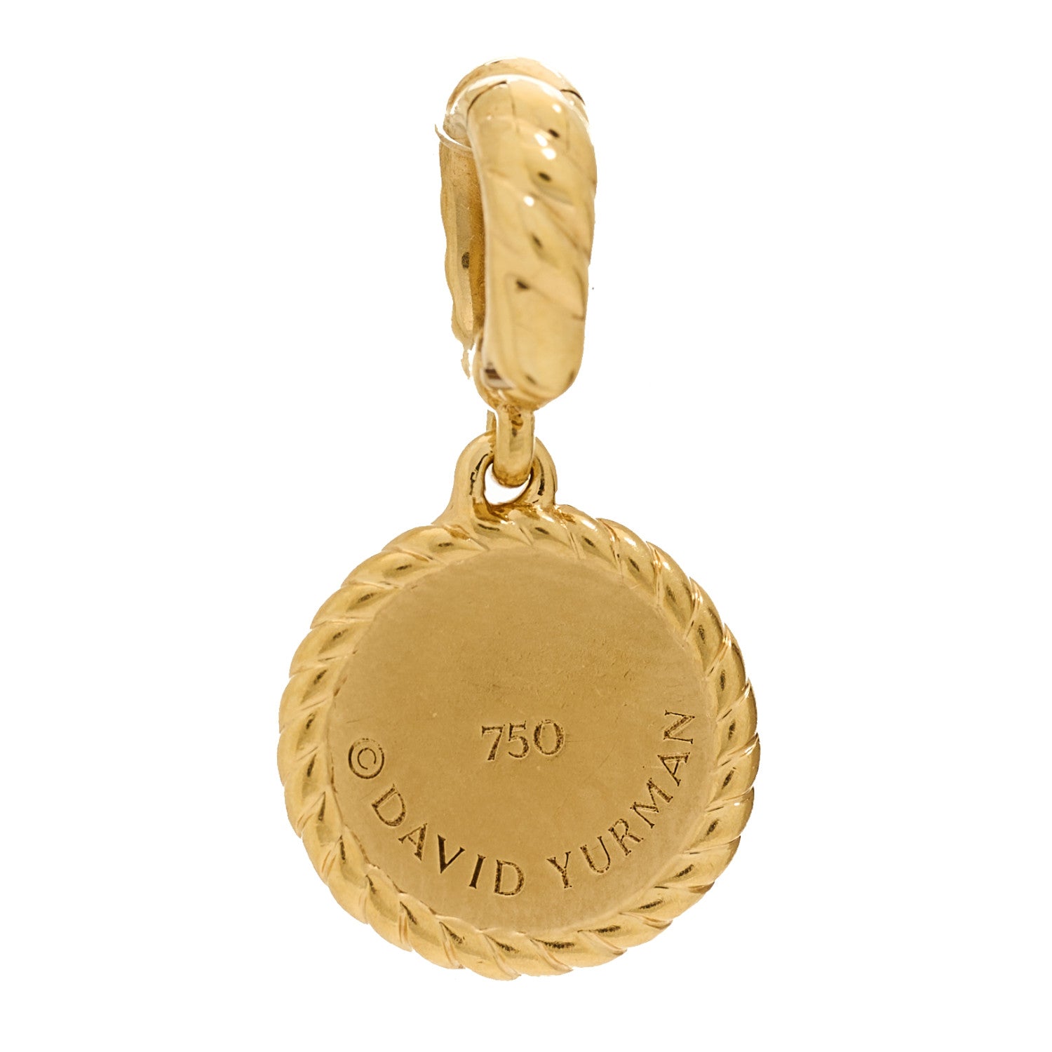 David Yurman 18K Yellow Gold Diamond Emerald Evil Eye Amulet Pendant 3 of 3