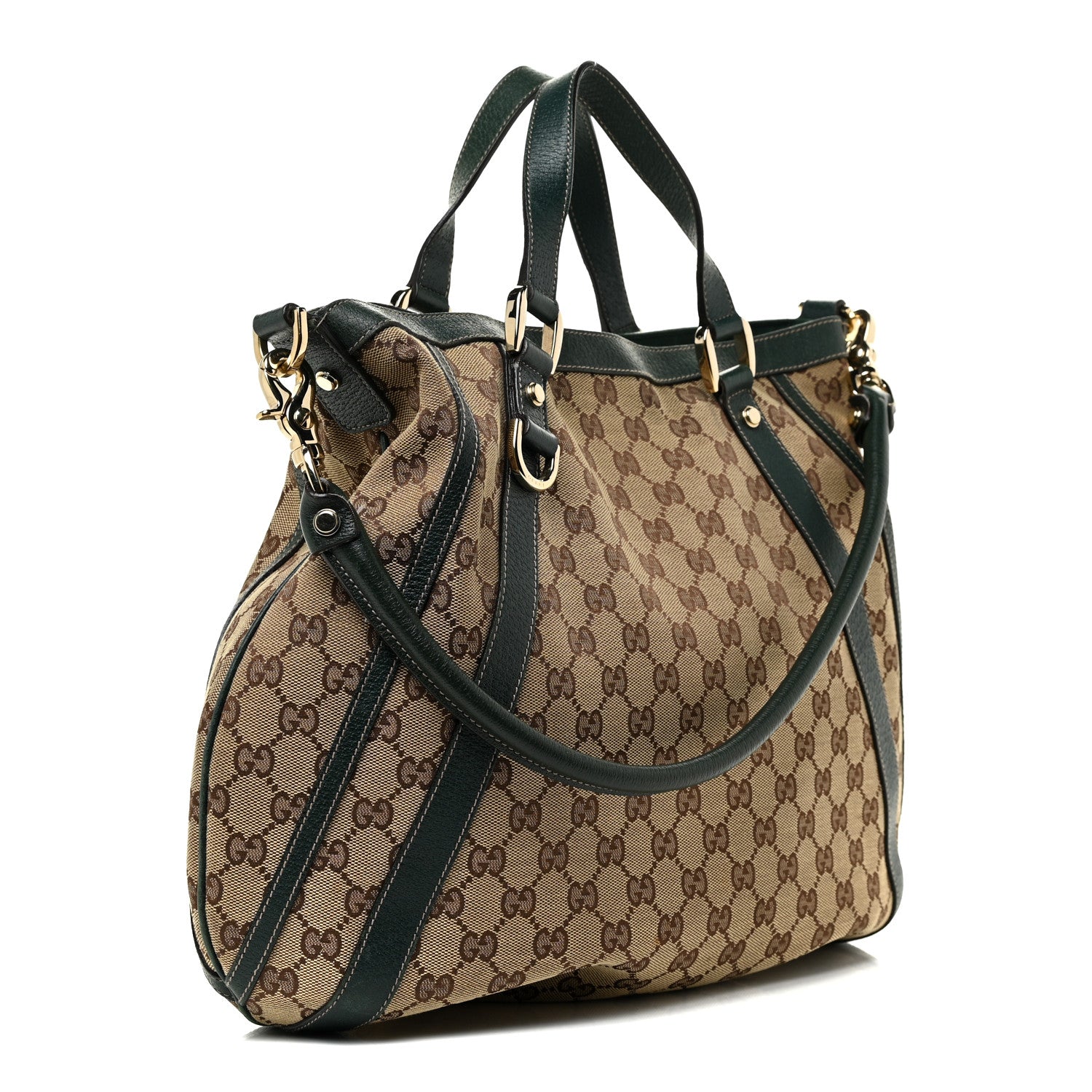 Gucci Monogram Medium Abbey Convertible Tote Green 3 of 13