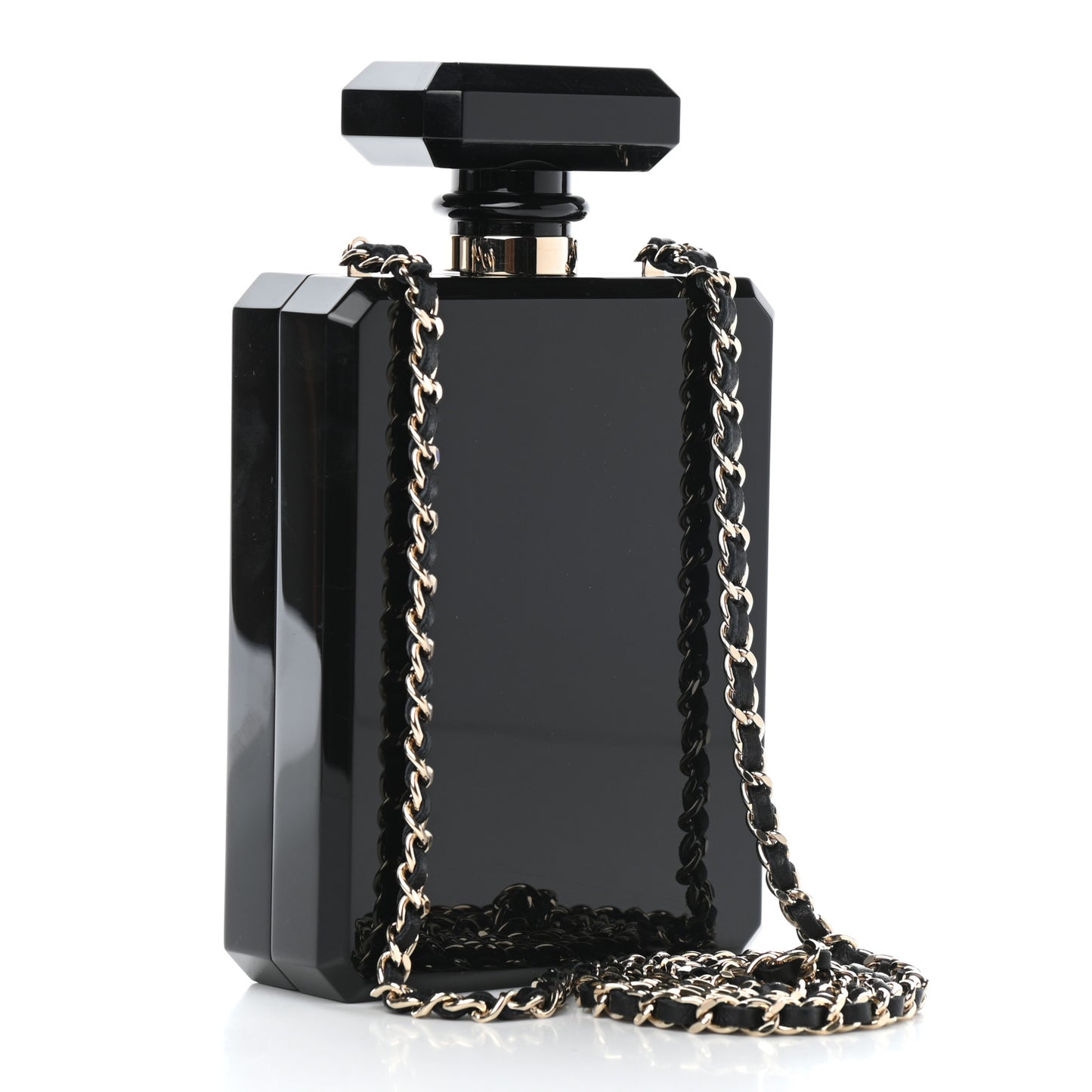 Plexiglass Perfume Bottle Clutch Black