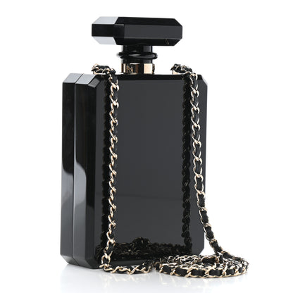 Chanel Plexiglass Perfume Bottle Clutch Black 3 of 9