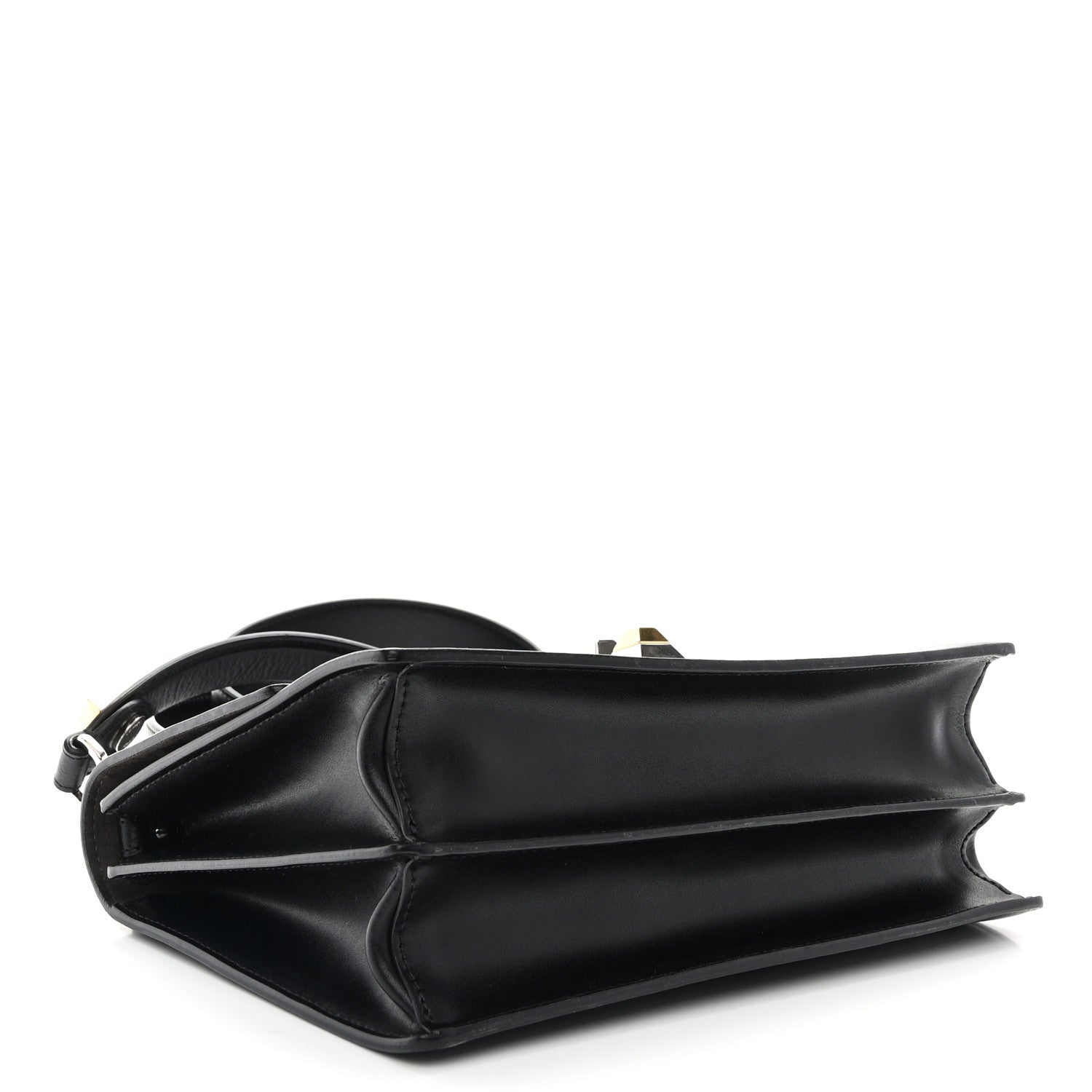 Fendi Vitello Liberty Lucido Metal Monster Eyes Studded Kan I Shoulder Bag Black 4 of 11