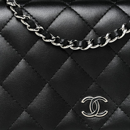 Chanel Lambskin Quilted Wallet On Chain WOC Black 12 of 13