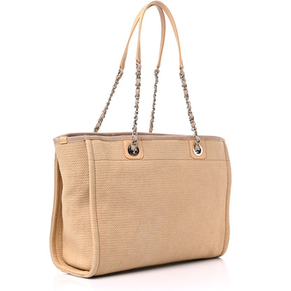 Chanel Mixed Fibers Small Deauville Tote Beige 4 of 11