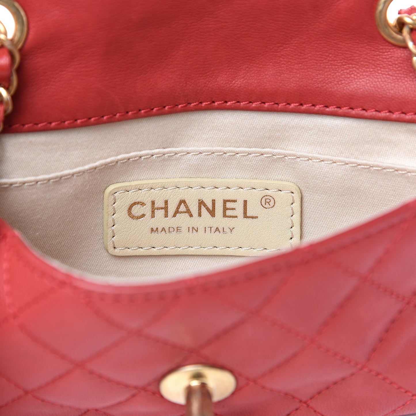 Lambskin Quilted Extra Mini Cruise Charm Flap Red