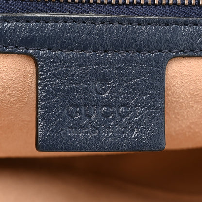 Gucci Vintage Effect Calfskin Matelasse Diagonal Medium Torchon GG Marmont Shoulder Bag Mystic White Blue Agata 6 of 12