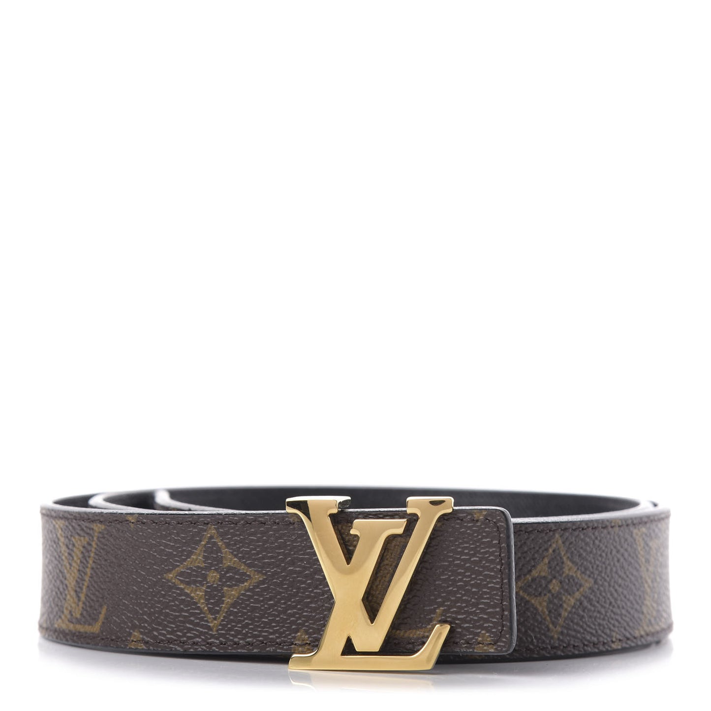 Calfskin Monogram 30mm LV Initiales Reversible Belt 90 36 Black