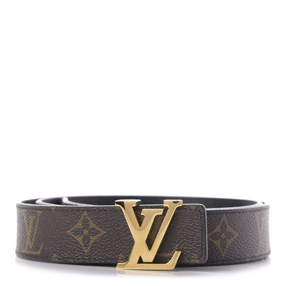 Louis Vuitton Calfskin Monogram 30mm LV Initiales Reversible Belt 90 36 Black 1 of 5