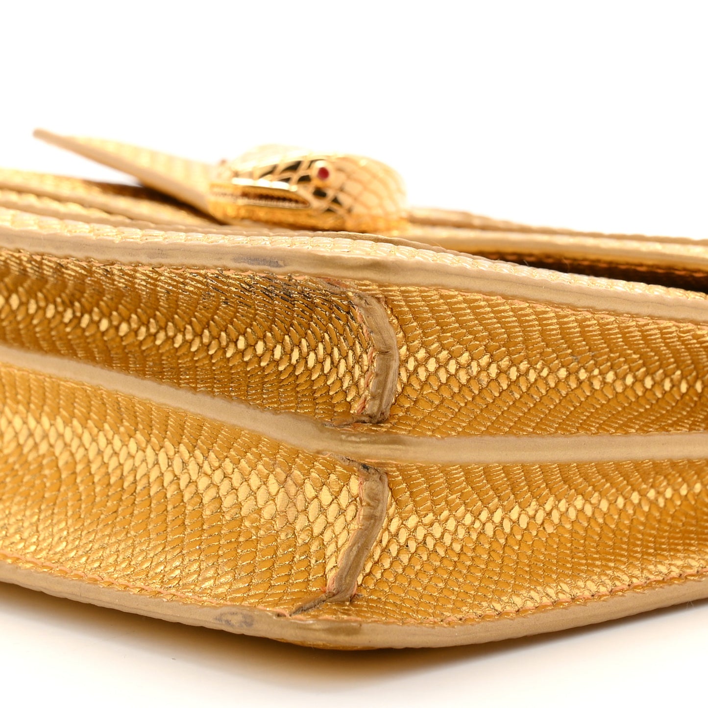 Metallic Karung Serpenti Forever Crossbody Gold