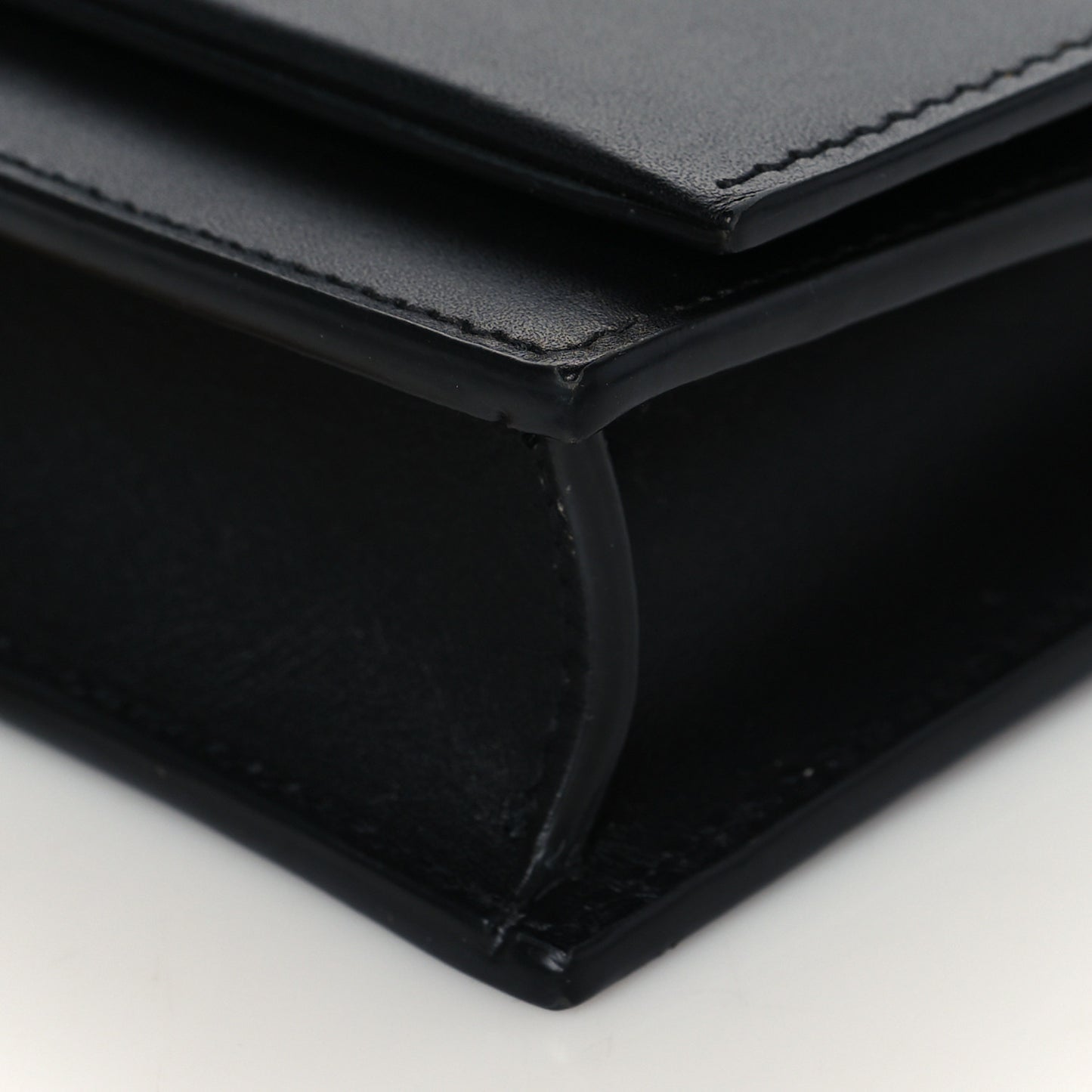 Smooth Calfskin Classic Monogram Kate Tassel Chain Wallet Black