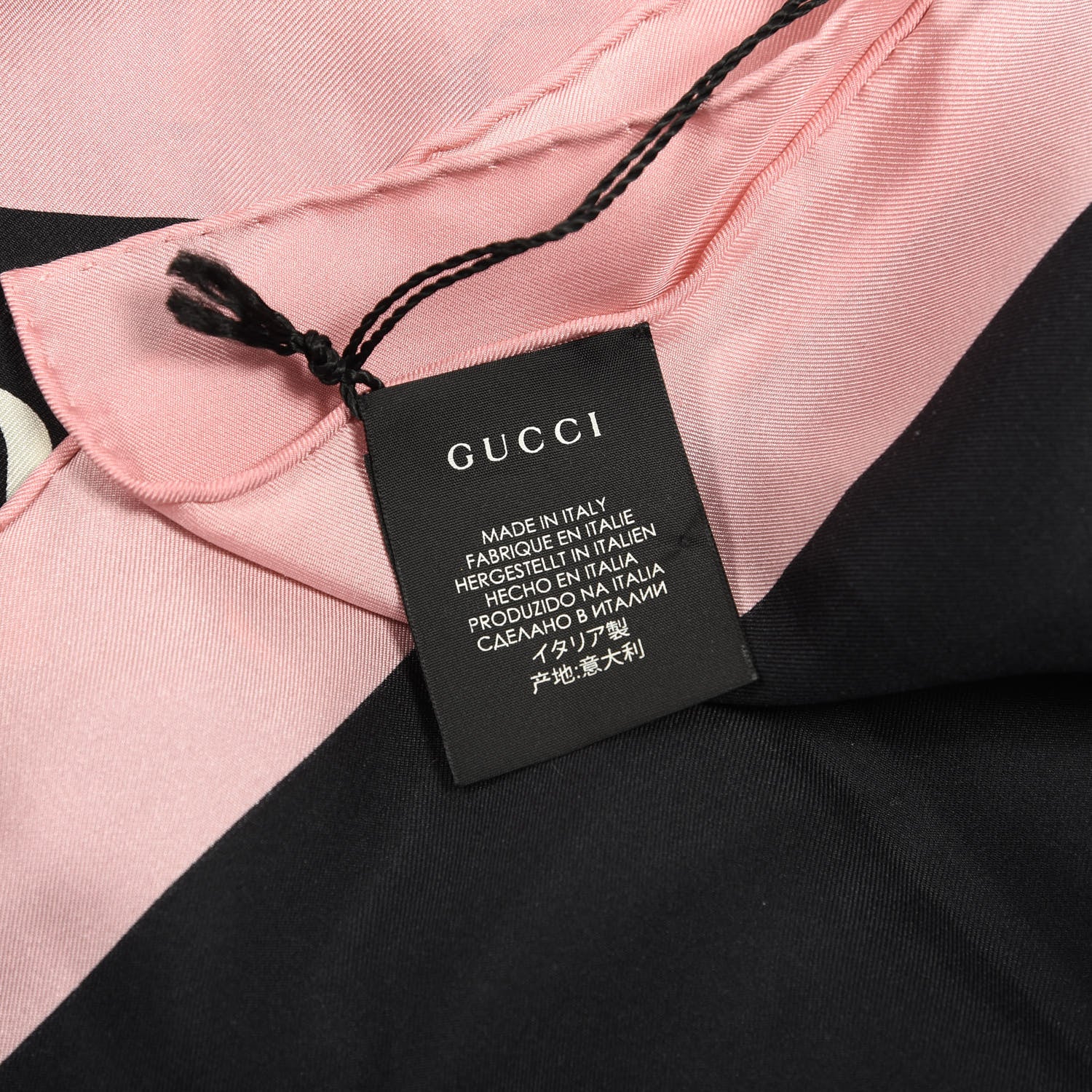 Gucci Silk Mystic Cat Square Scarf Black 4 of 5