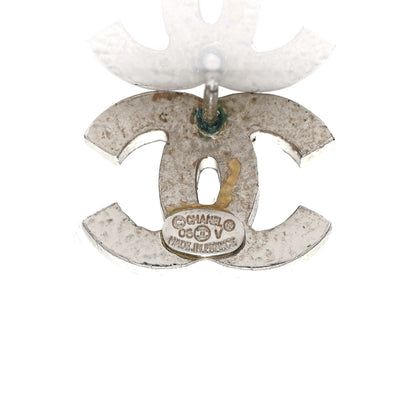 Chanel Crystal Mini Timeless CC Earrings Silver 4 of 4