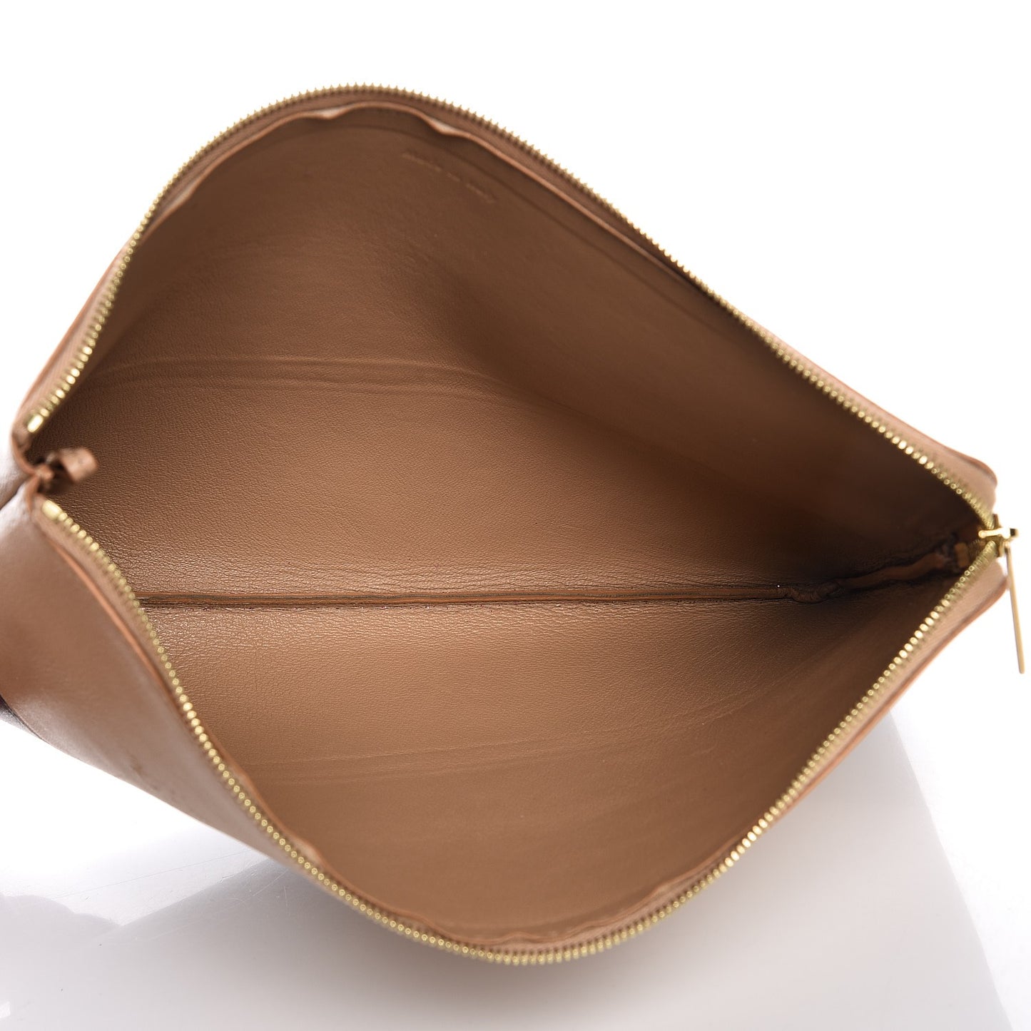 Lambskin Bi-Color Solo Clutch Pouch Nude