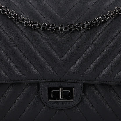Chanel Sheepskin Chevron Quilted 2.55 Reissue 226 Flap So Black 7 of 10