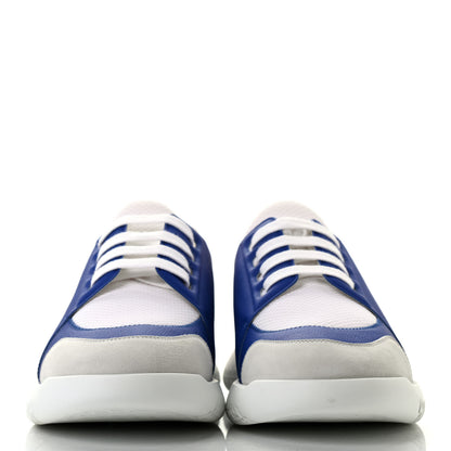 Hermes Epsom Technical Canvas Vitesse Sneakers 43 Bleu Royal White Rouge 2 of 9