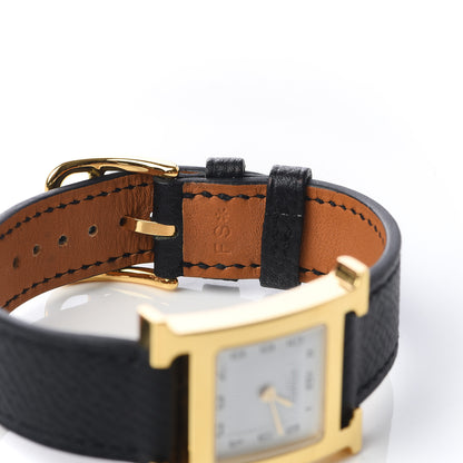 Hermes Stainless Steel Epsom 21mm Heure H Hour Quartz Watch Noir 6 of 9