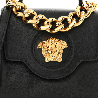 Versace Grained Calfskin Small La Medusa Top Handle Bag Black 7 of 11