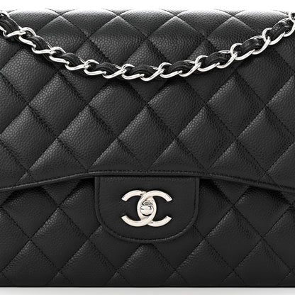Chanel Caviar Quilted Jumbo Double Flap Black 12 of 14