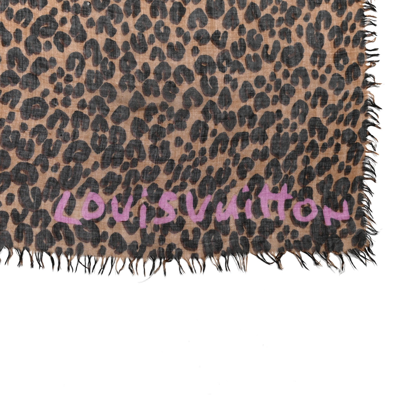 Louis Vuitton Cashmere Silk Leopard Etole Stole Marron 2 of 5