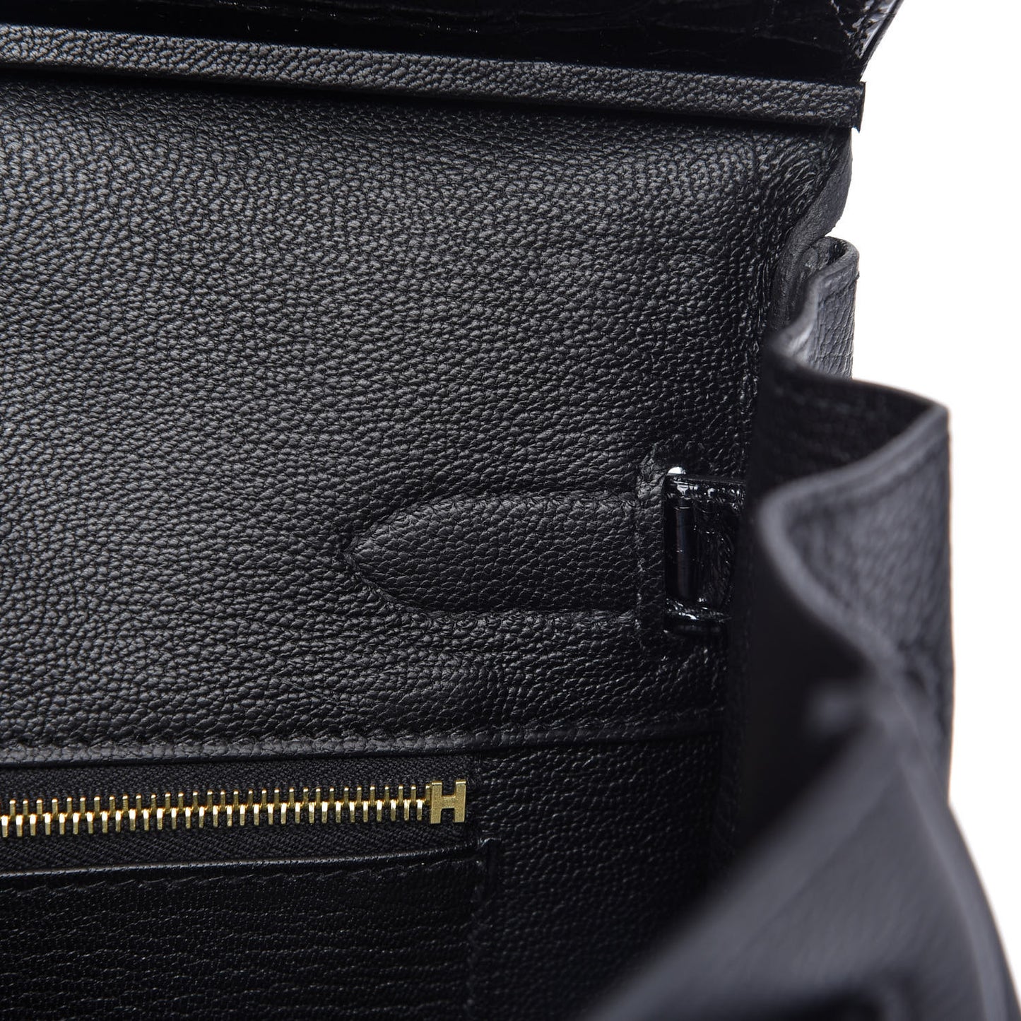 Taurillon Novillo Shiny Niloticus Crocodile Birkin Touch 30 Black