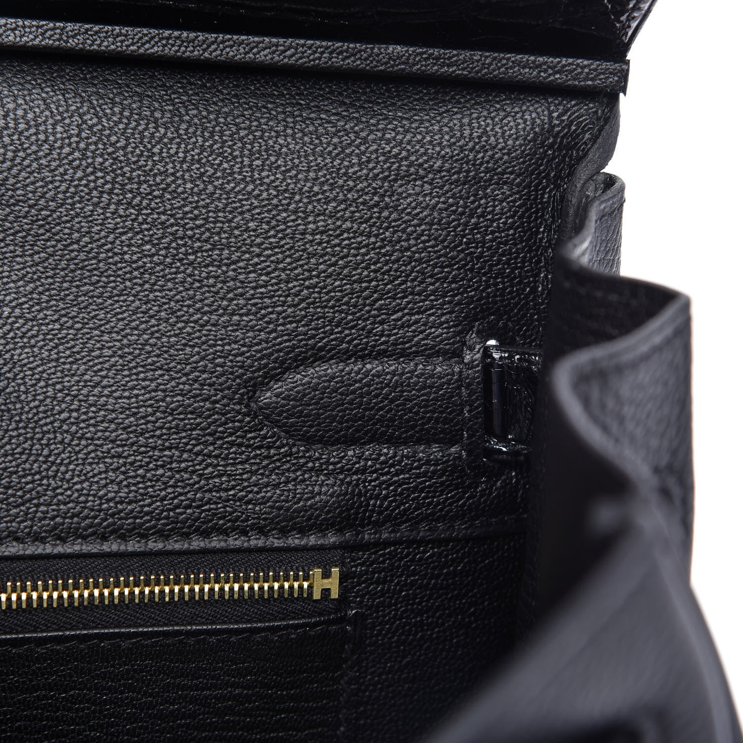 Hermes Taurillon Novillo Shiny Niloticus Crocodile Birkin Touch 30 Black 21 of 32