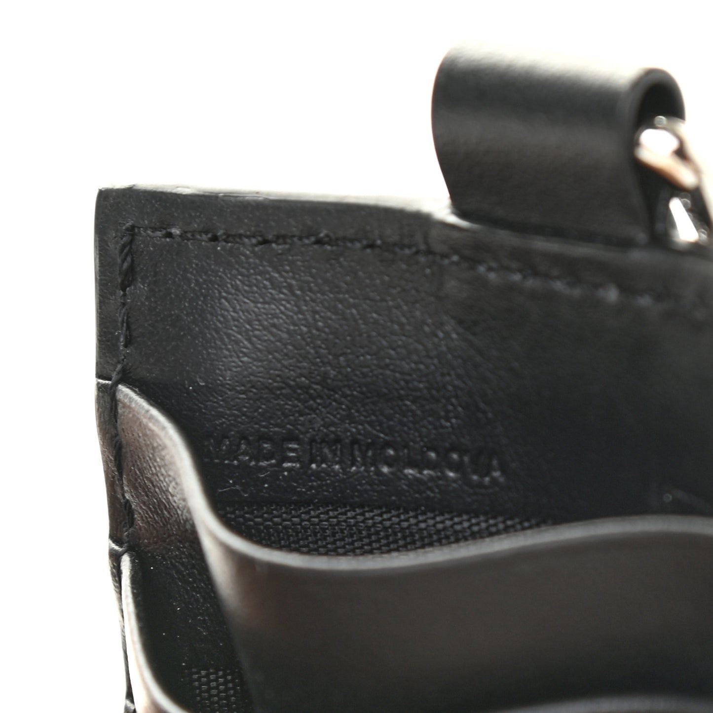 Calfskin Elmer Lanyard Card Case Black