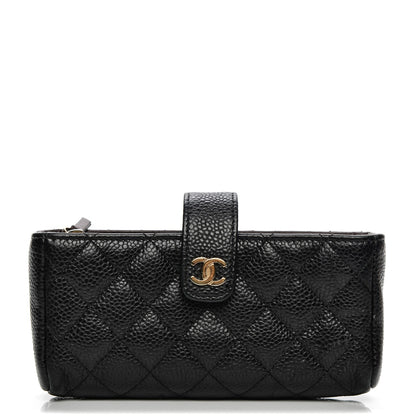 Chanel Caviar Quilted Mini Phone Holder Clutch Black 1 of 9