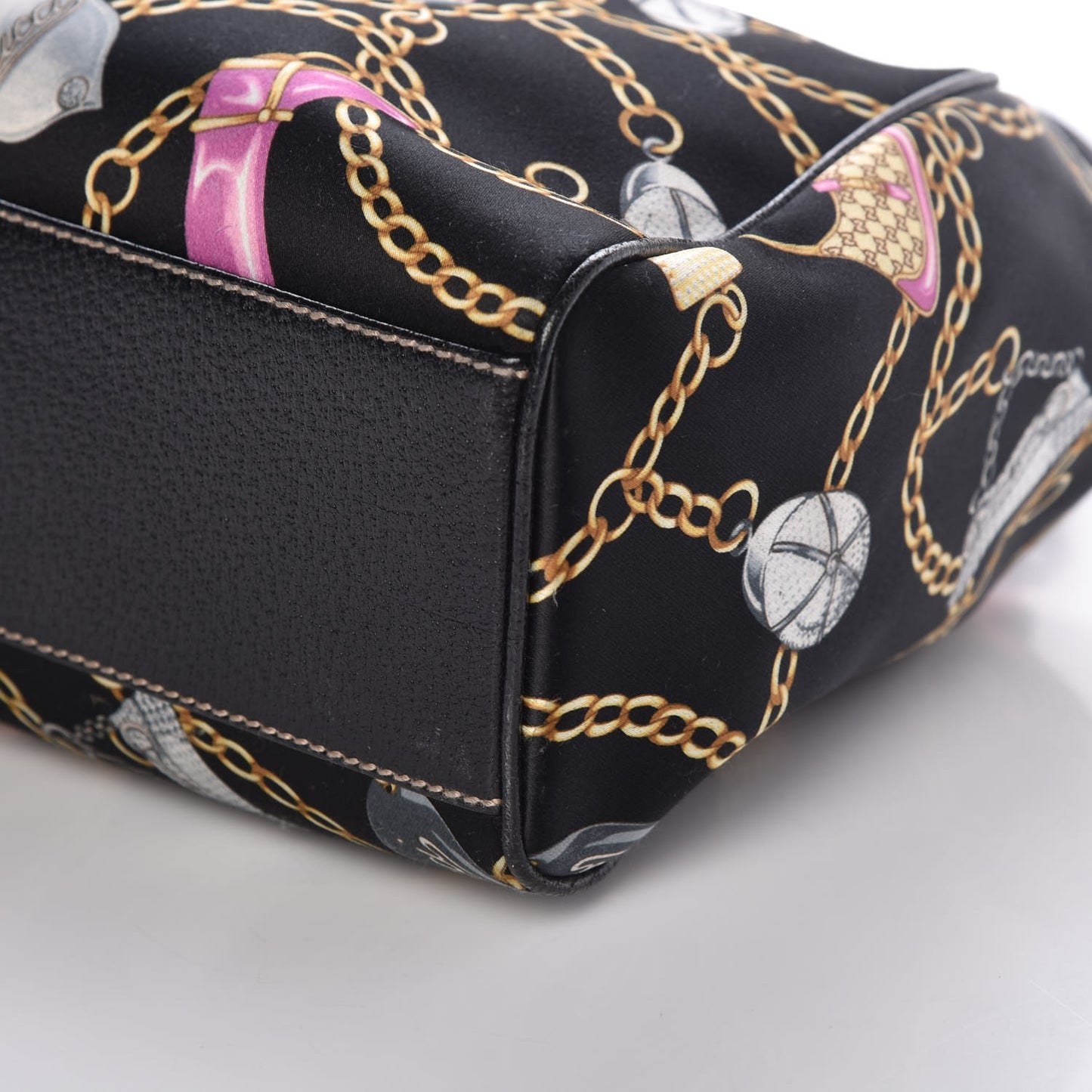 Satin Medium Charmy Shoulder Bag Black Multicolor