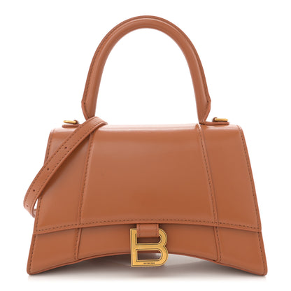 Balenciaga Shiny Box Calfskin Small Hourglass Top Handle Bag Camel 1 of 12