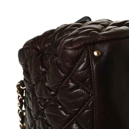 Chanel Calfskin Bubble Quilt Bowler Dark Brown 7 of 13