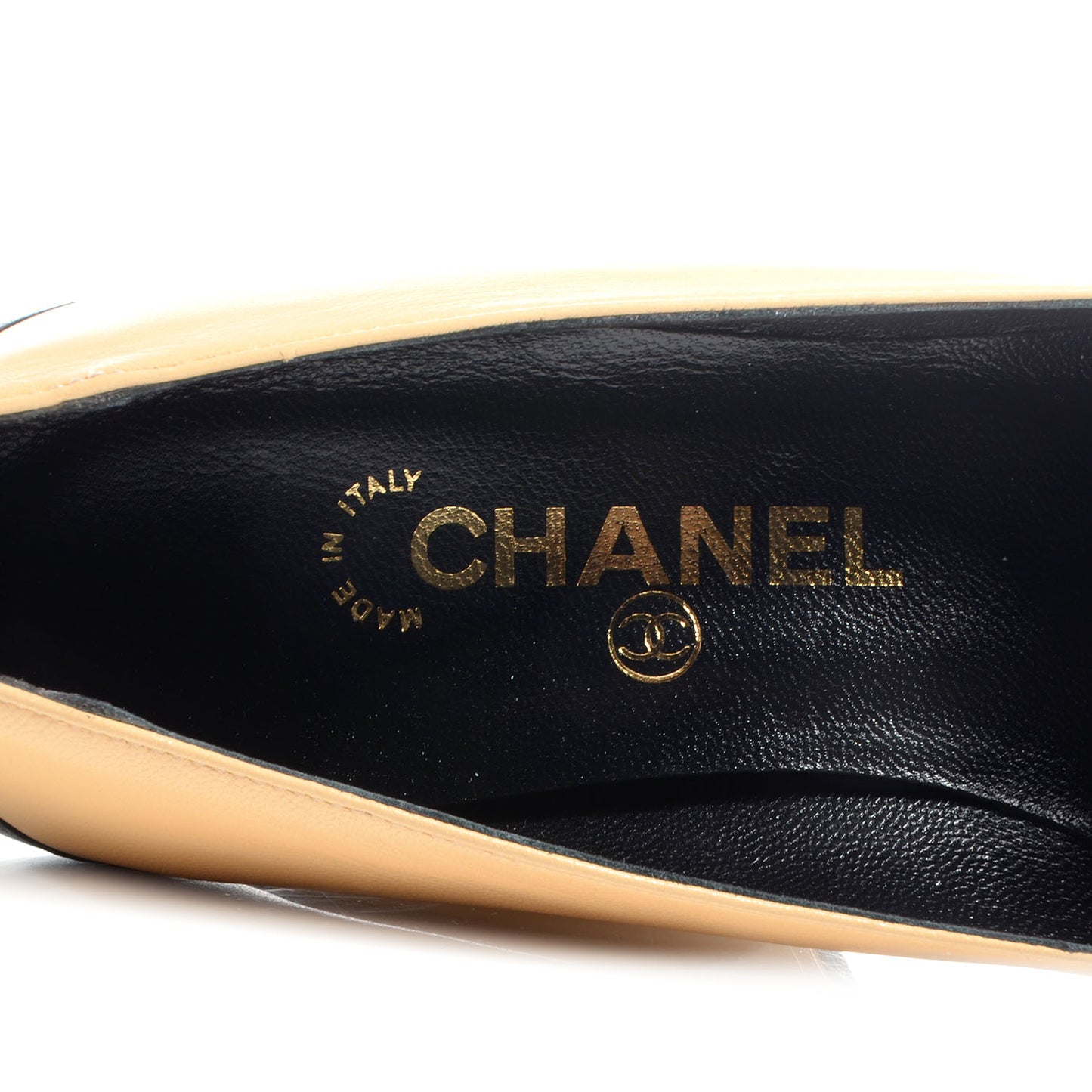 Leather Cap Toe Pumps 37.5 Beige