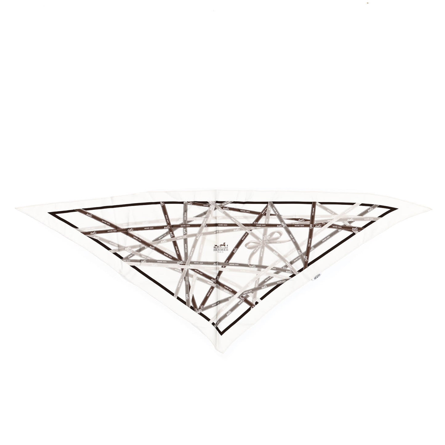 Silk Pointu Triangle Bolduc Scarf White