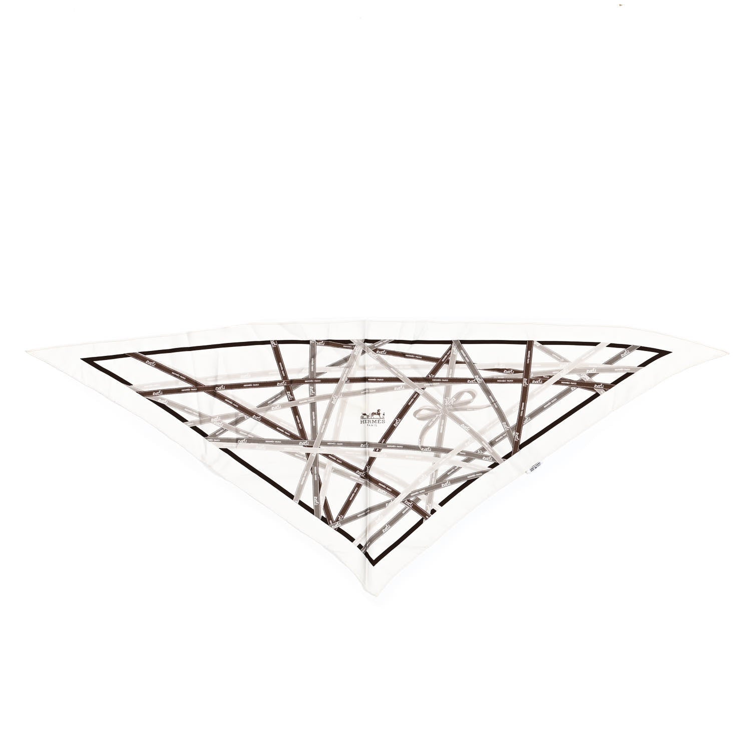 Hermes Silk Pointu Triangle Bolduc Scarf White 1 of 3