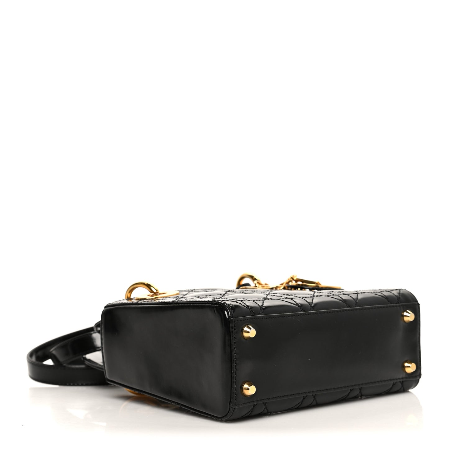 Patent Cannage Mini Lady Dior Black