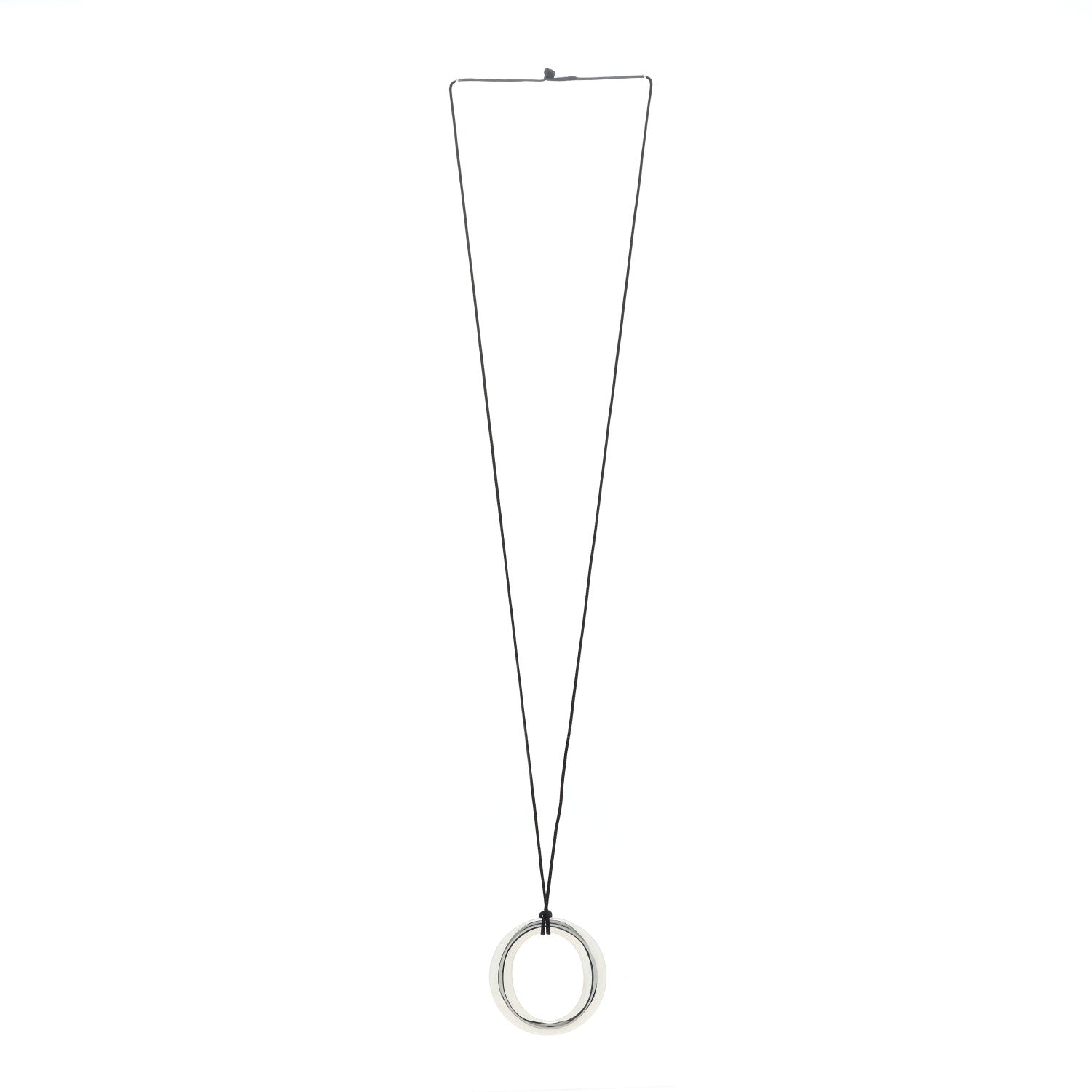 Tiffany Sterling Silver Large Elsa Peretti Sevillana Pendant Cord Necklace 3 of 4