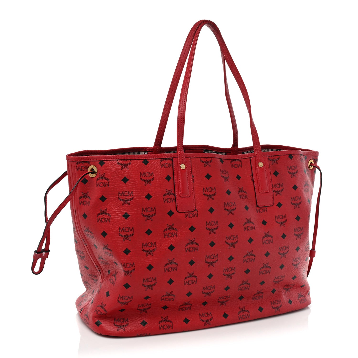 MCM Visetos Large Liz Reversible Shopper Tote Ruby Red 5 of 21