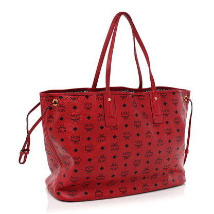 MCM Visetos Large Liz Reversible Shopper Tote Ruby Red 5 of 21