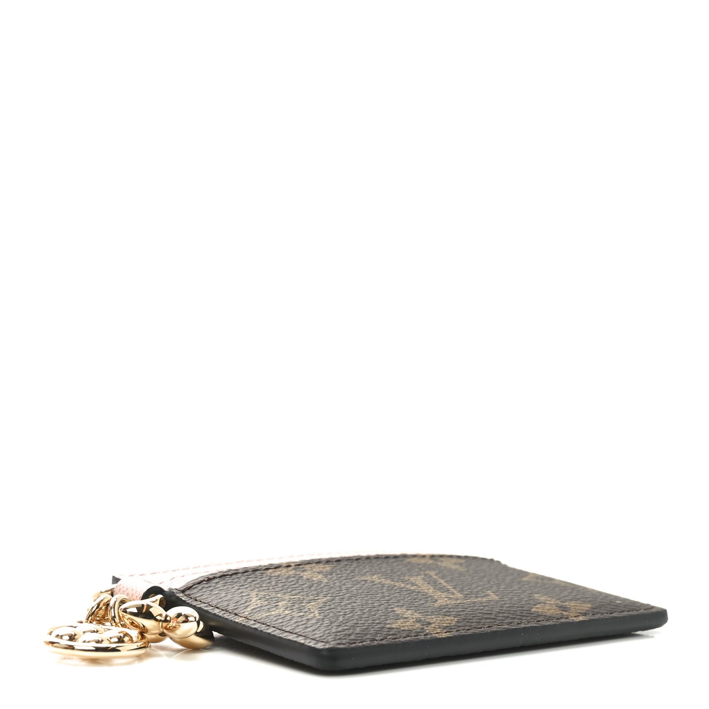 Monogram LV Charms Card Holder Rose Ballerine