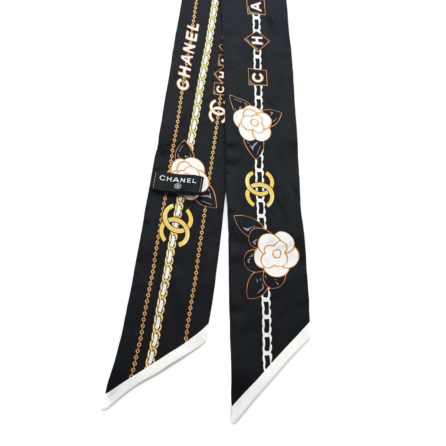 Chanel Silk CC Chain Slim Bandeau Black Gold 2 of 4