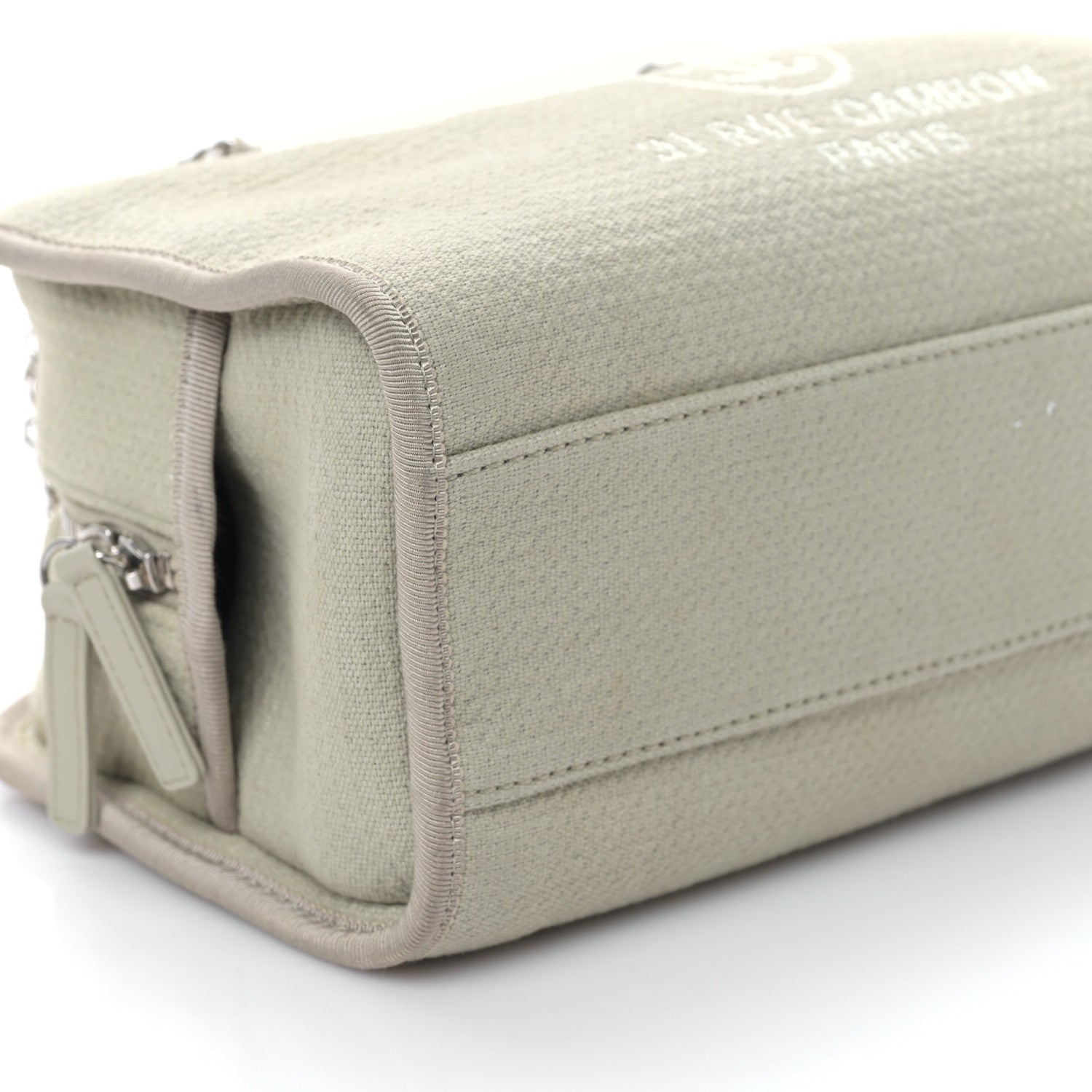 Chanel Canvas Deauville Small Bowling Bag Grey 8 of 11